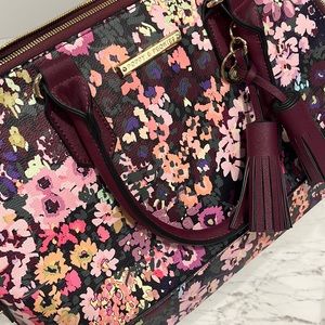 Poppy & Peonies Floral Crossbody Bag - Pink and Purple